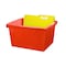 Storex Storage Bin, Polypropylene, Red, 3 PK 61452U06C - alternate 5